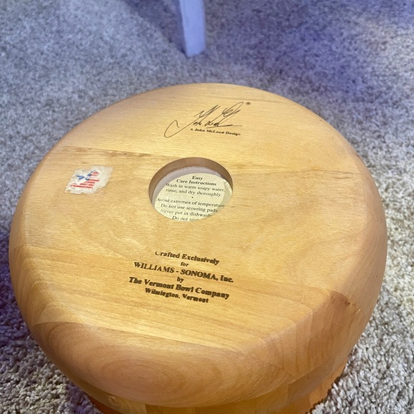 Vermont Bowl Co John McLeod Designed Wood Salad Bowl Williams-Sonoma - Picture 3 of 3
